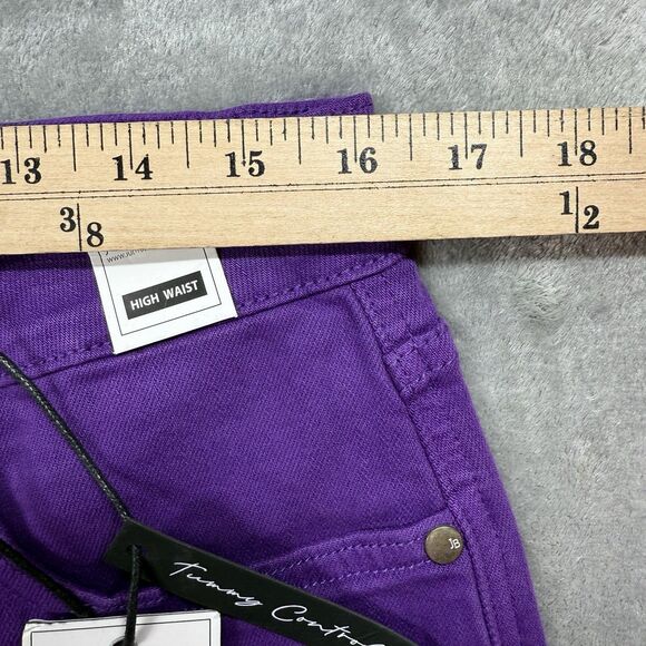Judy Blue Jean Shorts Womens 1XL Purple Cotton High Waist JB150268 C-CO - Picture 5 of 12